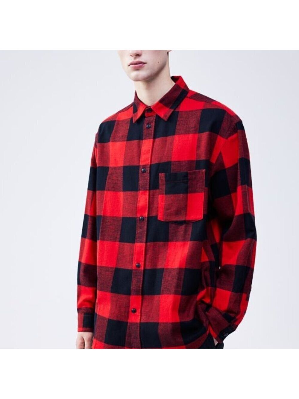 H&M Red Flannel Button Down Shirt Medium